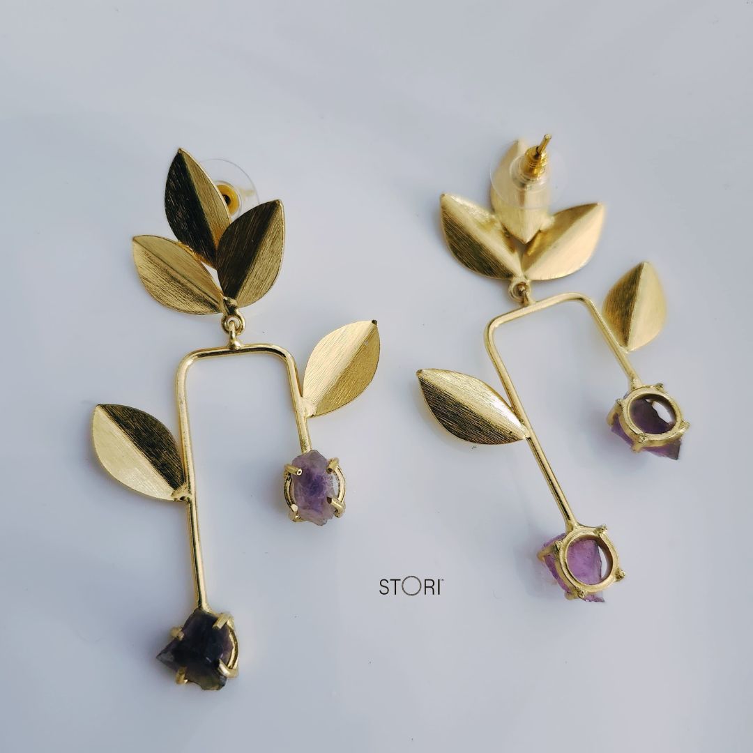 Amethyst Stone Earrings for Women Near Me- STORI