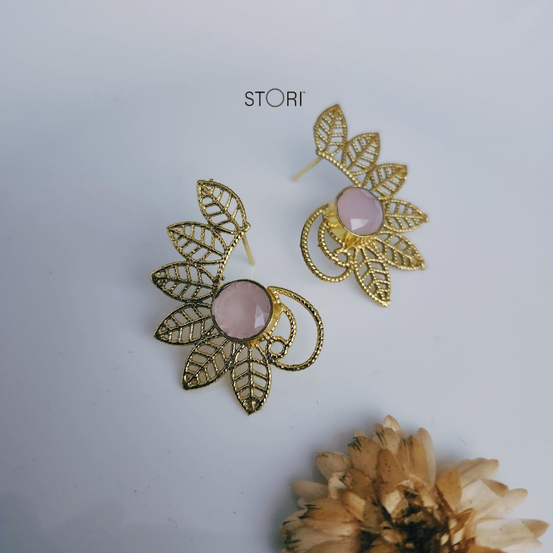 Pink Stone Earrings - STORI