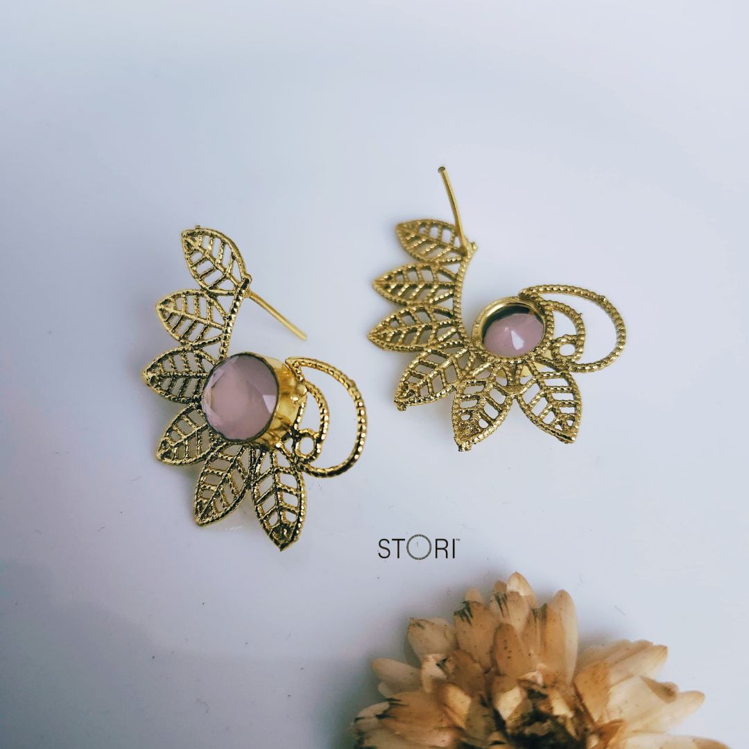 Pink Stone Earrings - STORI