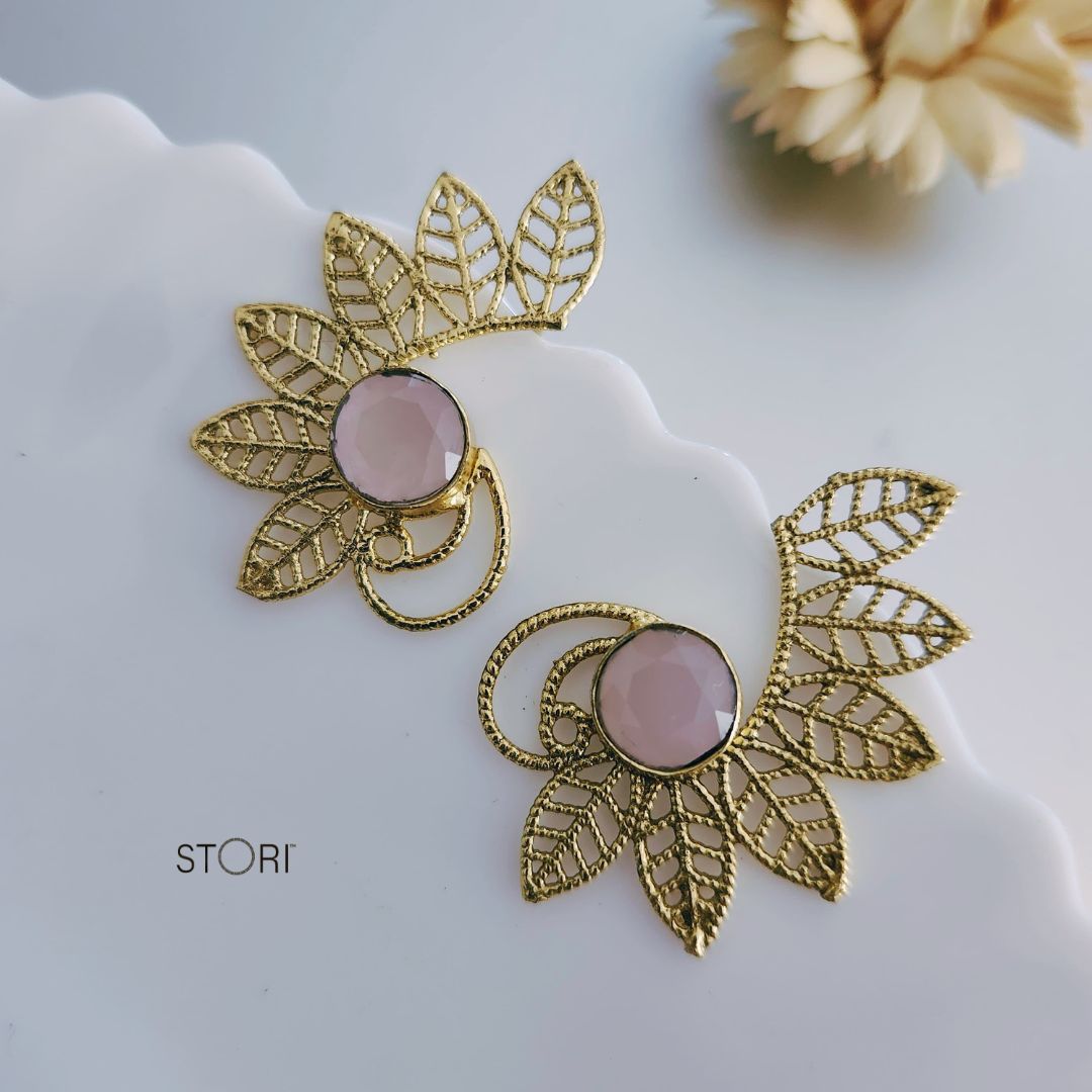 Pink Stone Earrings - STORI