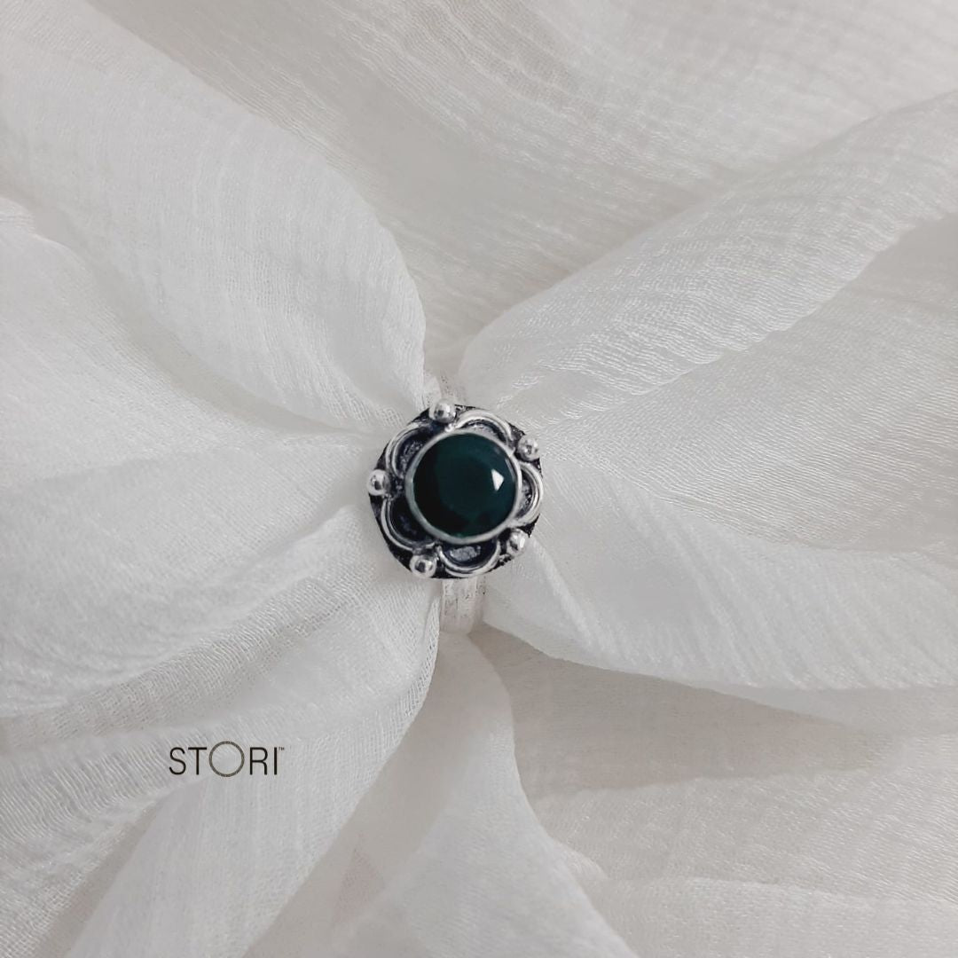 Kumud Adjustable Oxidised Finger Ring