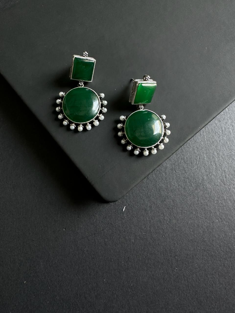 Green Avikaa Monalisa & Pearls Earrings
