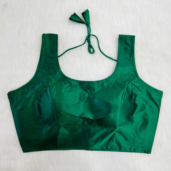Solid Color Regular Raw Silk Blouse