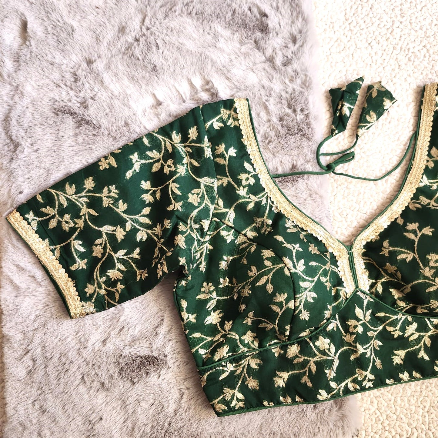 Green Banarasi Silk Blouse