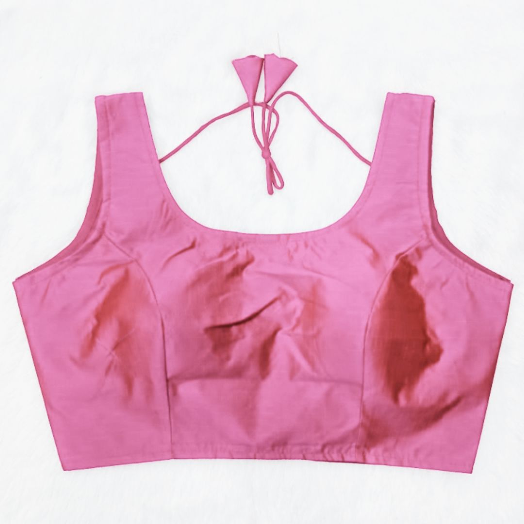 Solid Color Regular Raw Silk Blouse