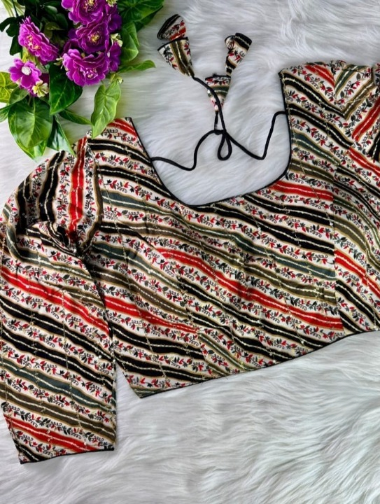 Striped Long Sleeved Designer Blouse