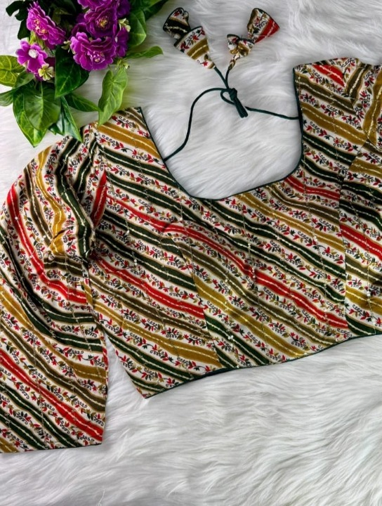 Striped Long Sleeved Designer Blouse