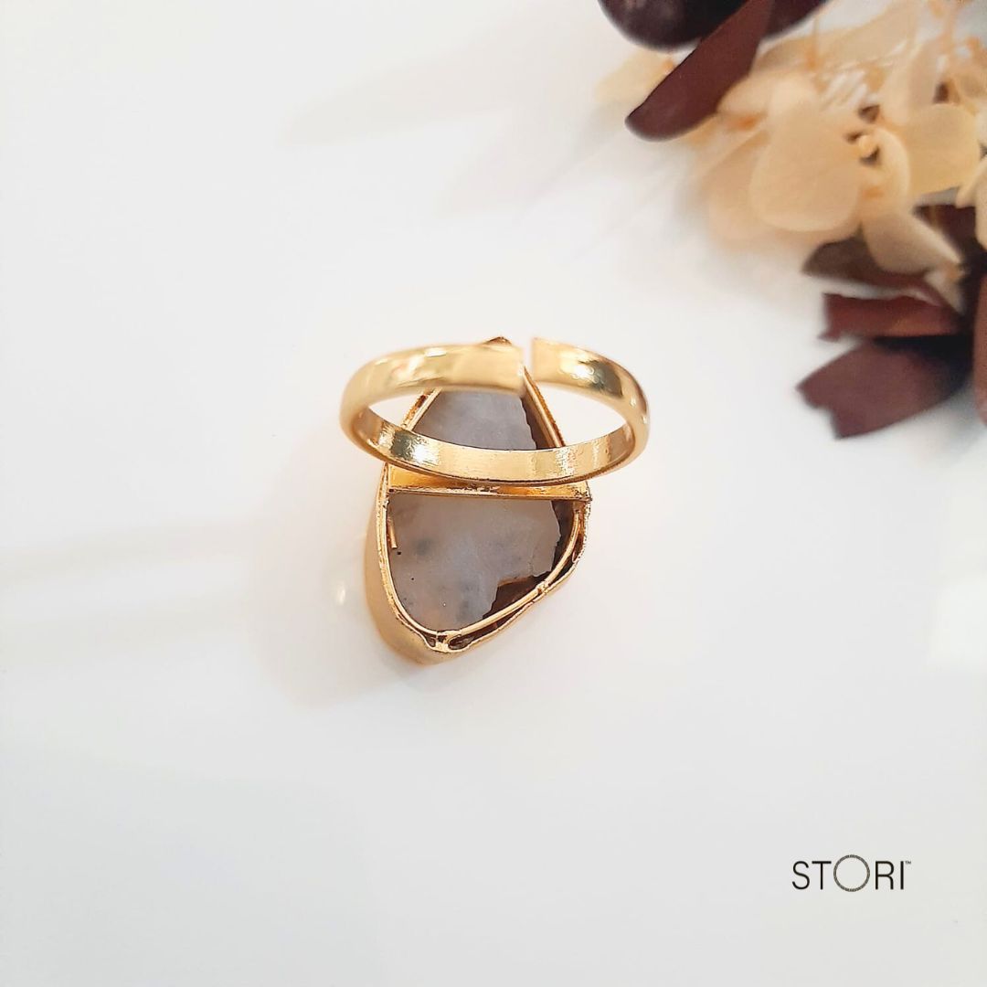 Moonstone White Raw Stone Handmade Finger Ring
