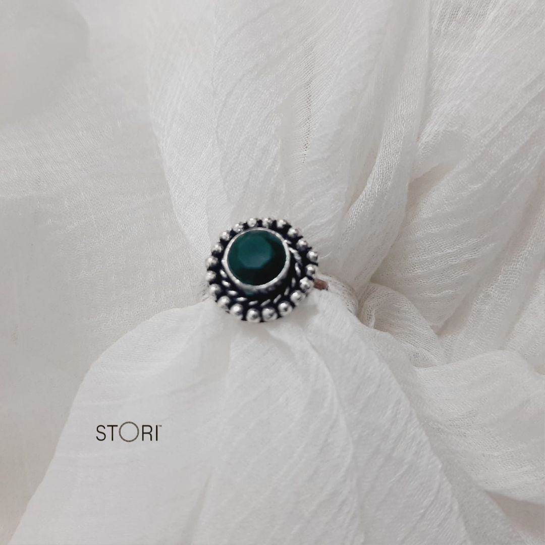 Nishka Adjustable Oxidised Finger Ring
