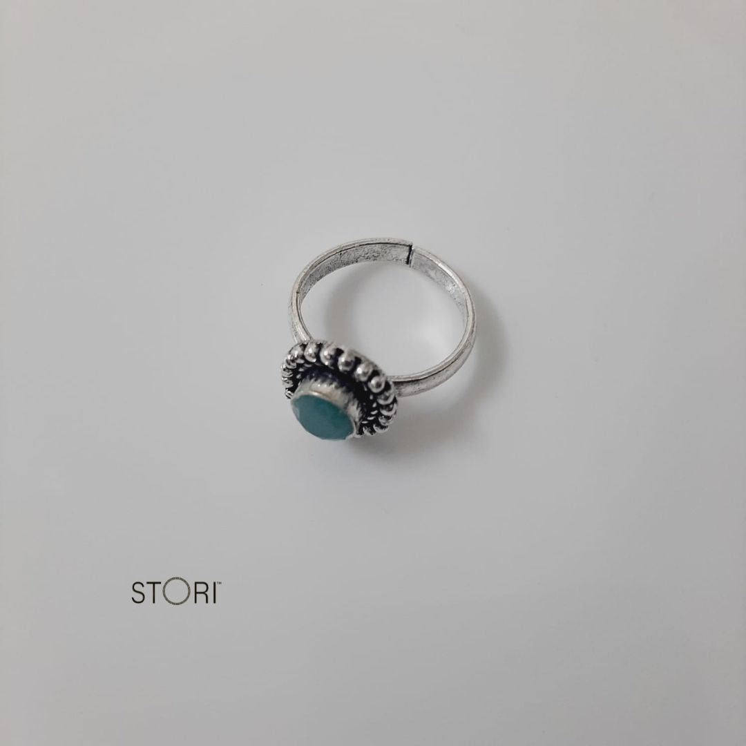 Nishka Adjustable Oxidised Finger Ring