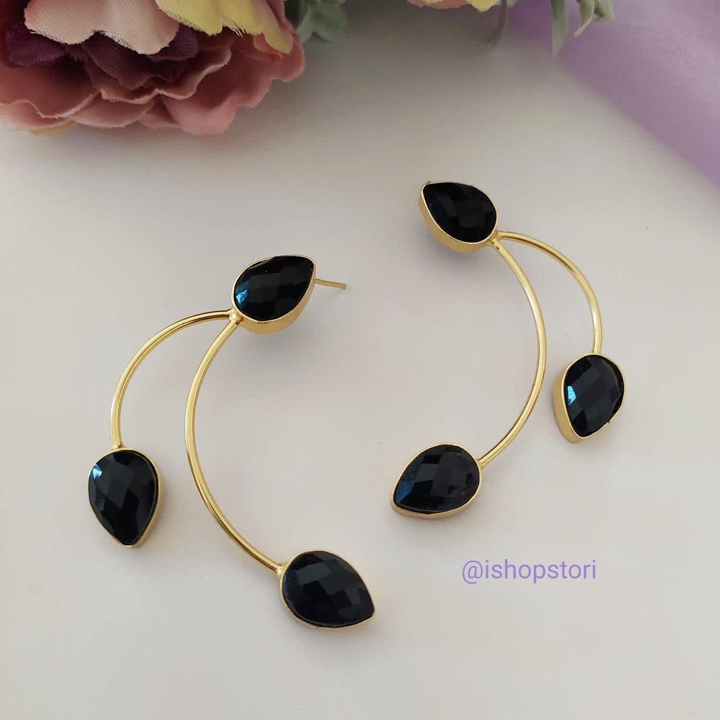 Nitya Arch & Stone Statement Earrings