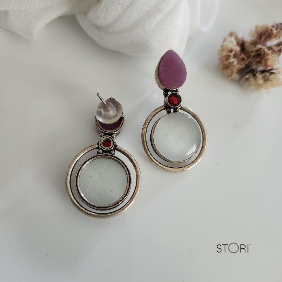 Monalisa Round Stone Earrings