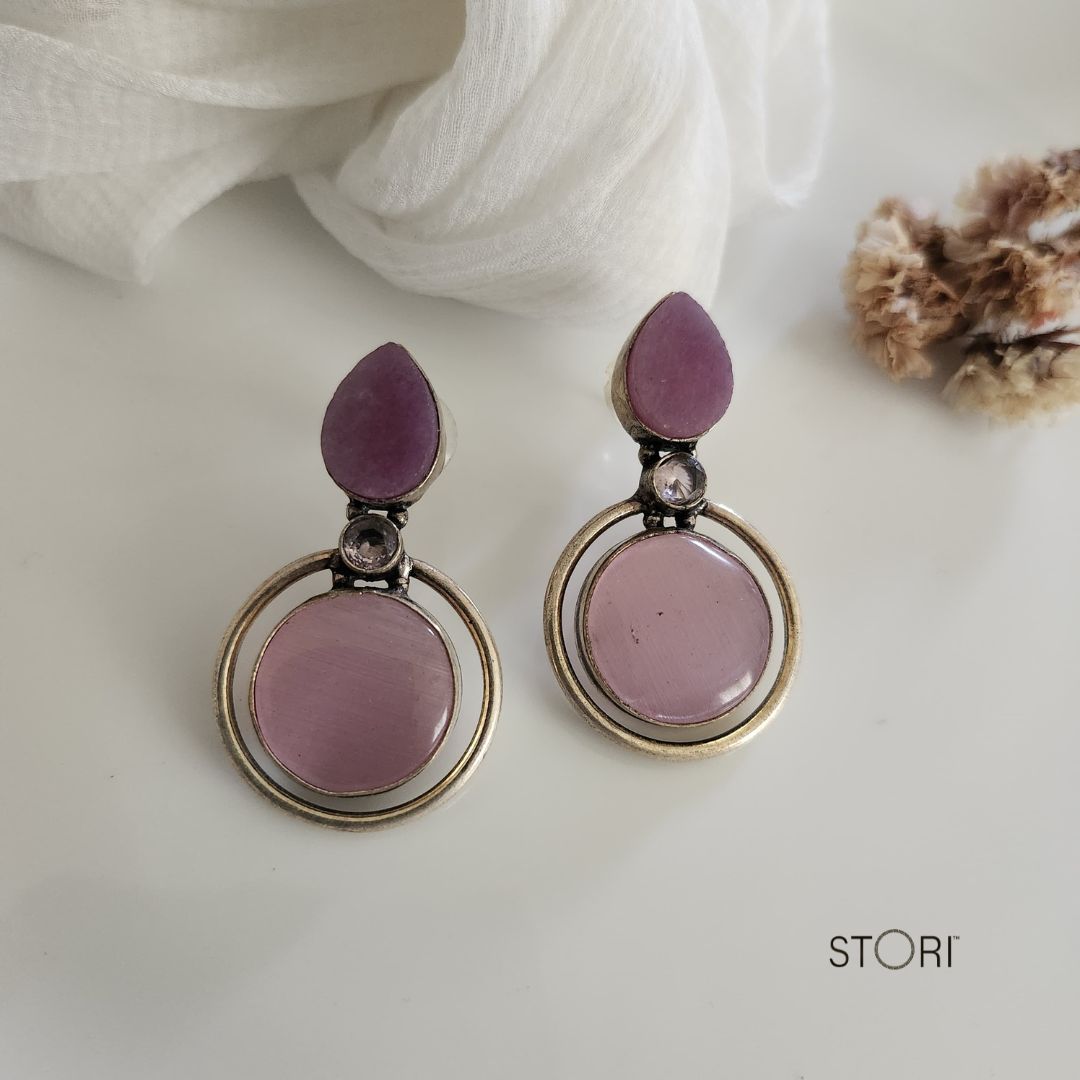 Monalisa Round Stone Earrings