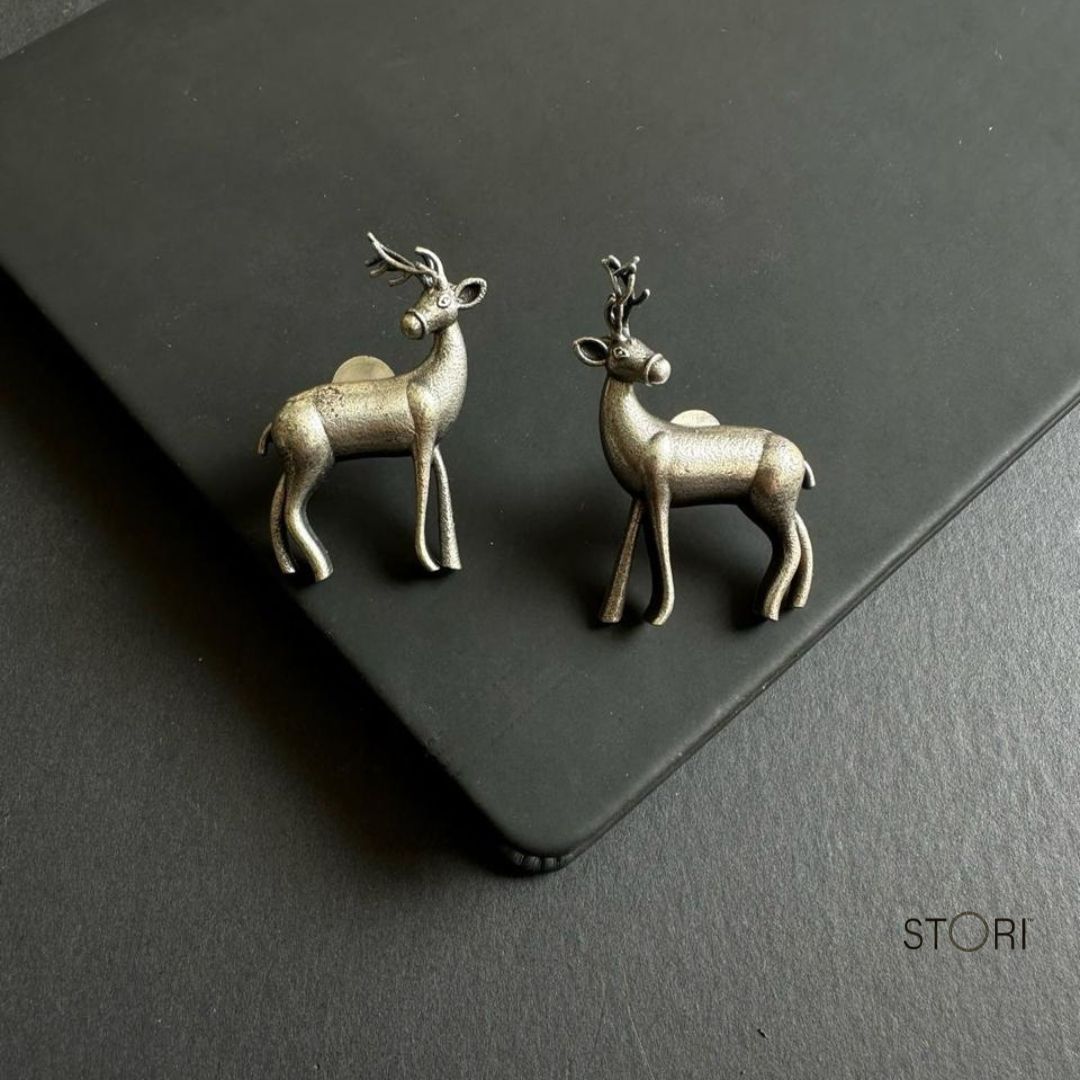 Blackbuck Antique Oxidised Statement Earrings