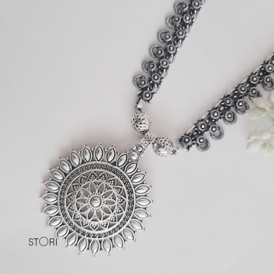 Shop Long Oxidised Necklace Navratri Sale - STORI