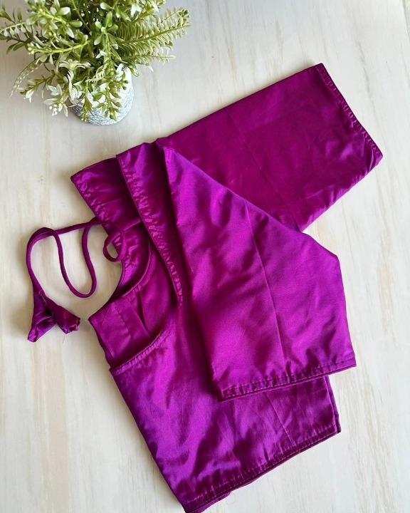 Soft Pattu Silk Solid Single Color Blouse