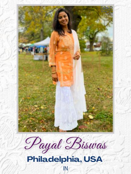 Payal Biswas in Double Layer Georgette Hand Embroidered Chikankari Sharara