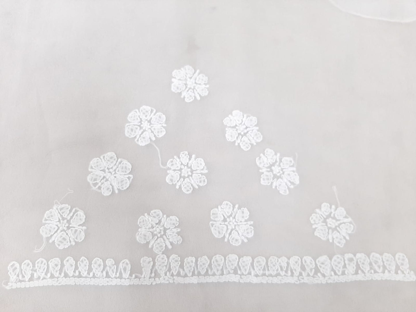 Pearl White Sanah Handcrafted Lucknowi Chikankari Saree