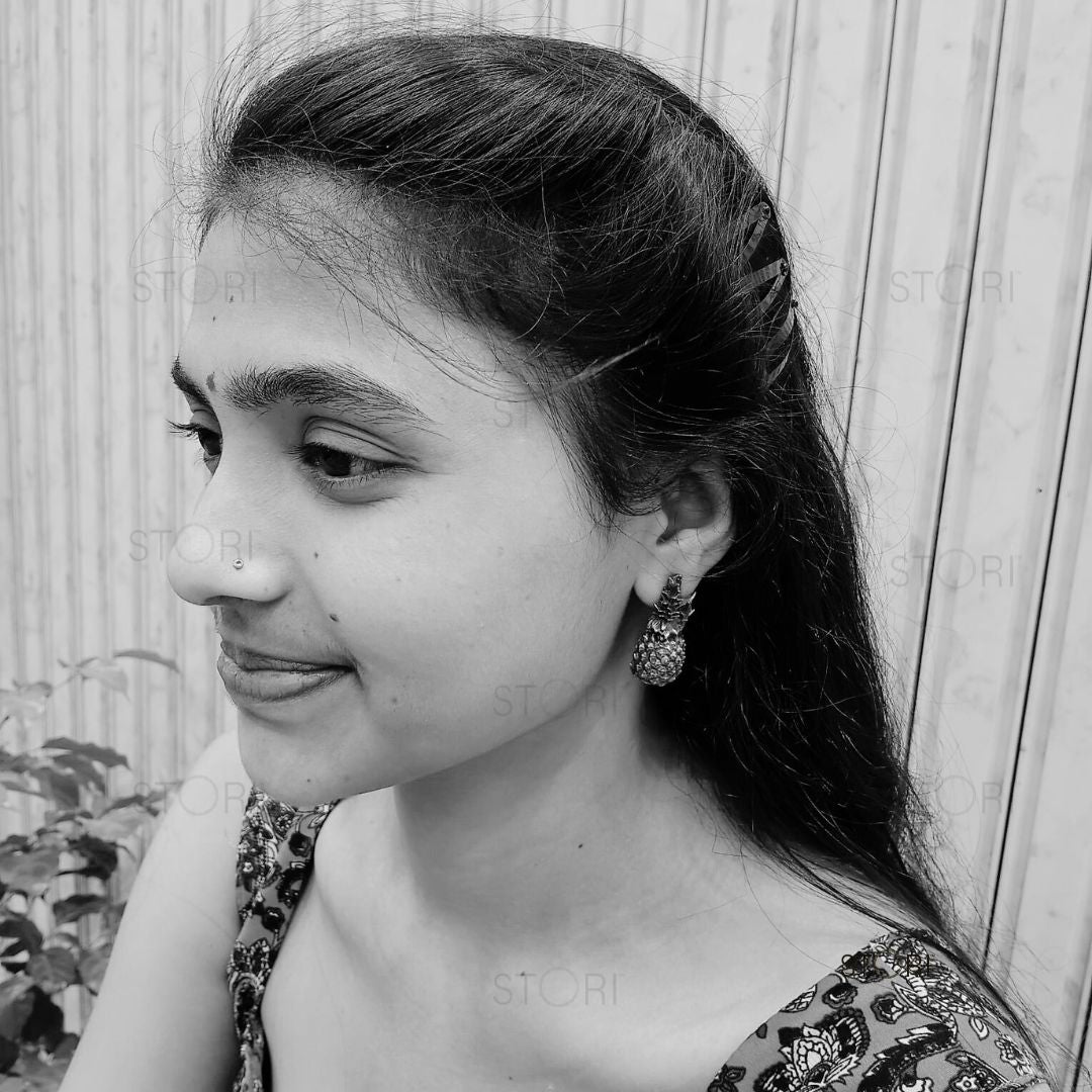STORI Silver Earrings for women Quirky Pineapple