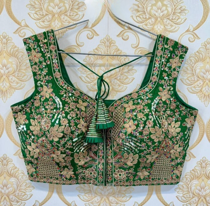Sakshi Heavy Embroidered Designer Silk Blouse
