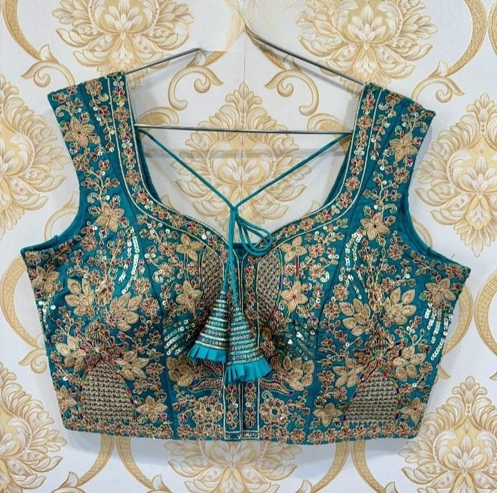 Sakshi Heavy Embroidered Designer Silk Blouse
