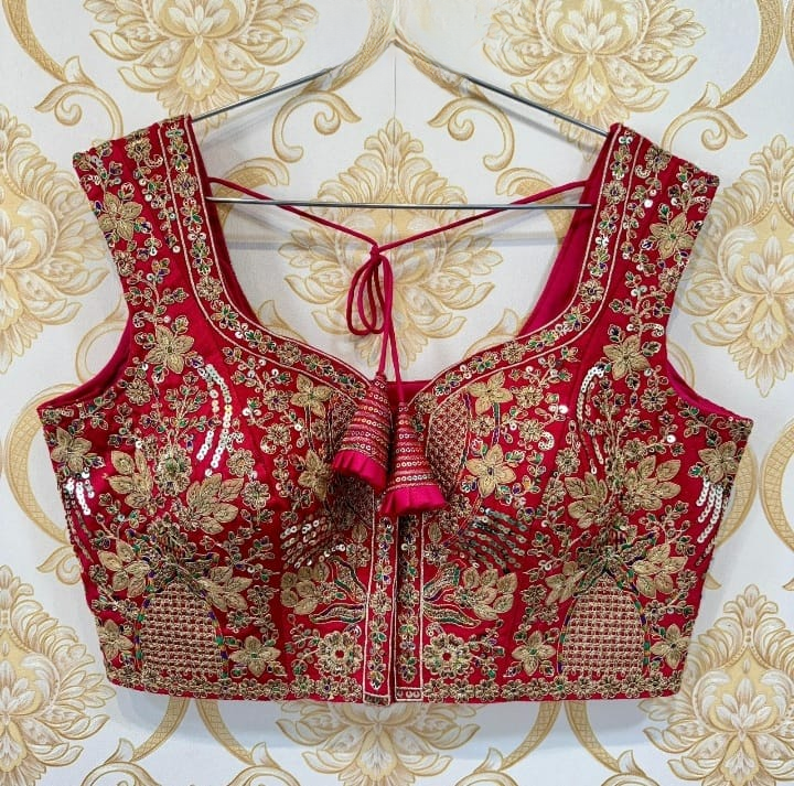 Sakshi Heavy Embroidered Designer Silk Blouse