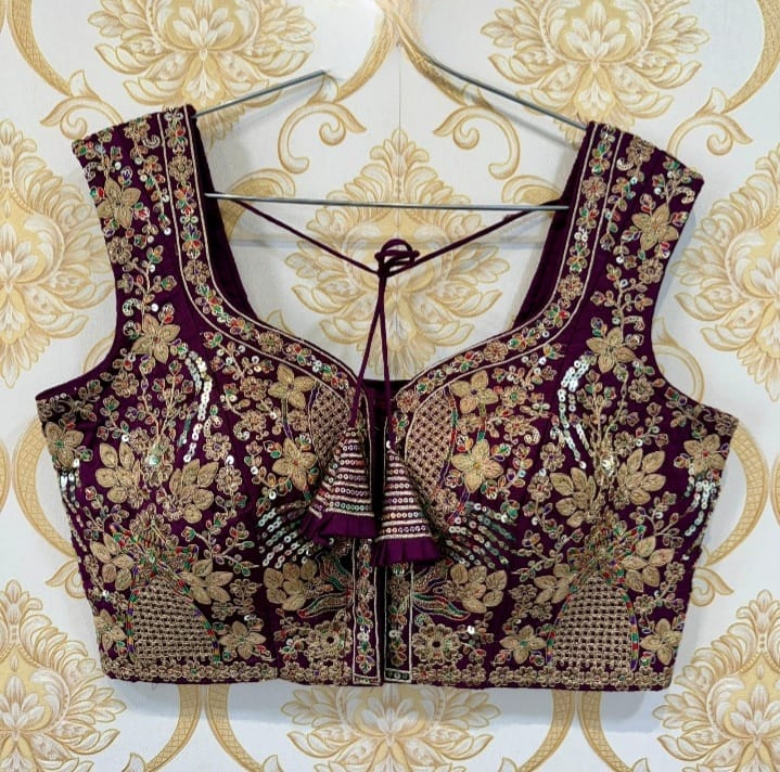 Sakshi Heavy Embroidered Designer Silk Blouse