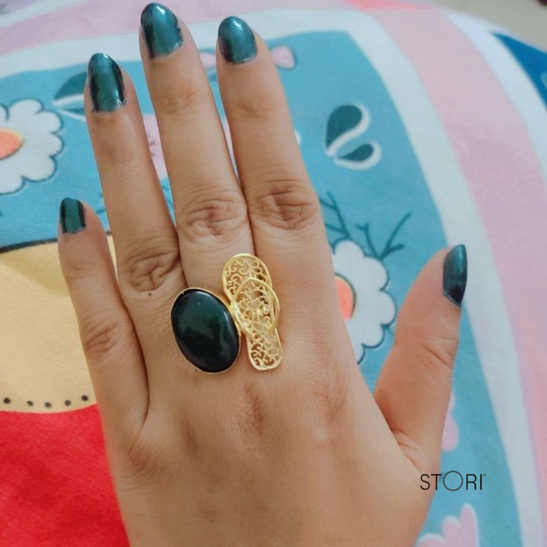 Green Opal Statement Ring