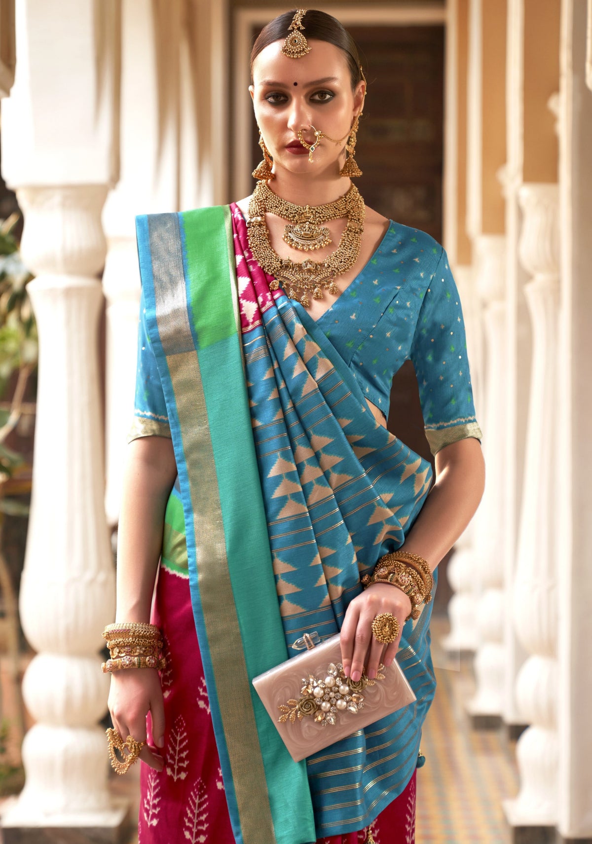 Pink Patola Silk Saree Online in India