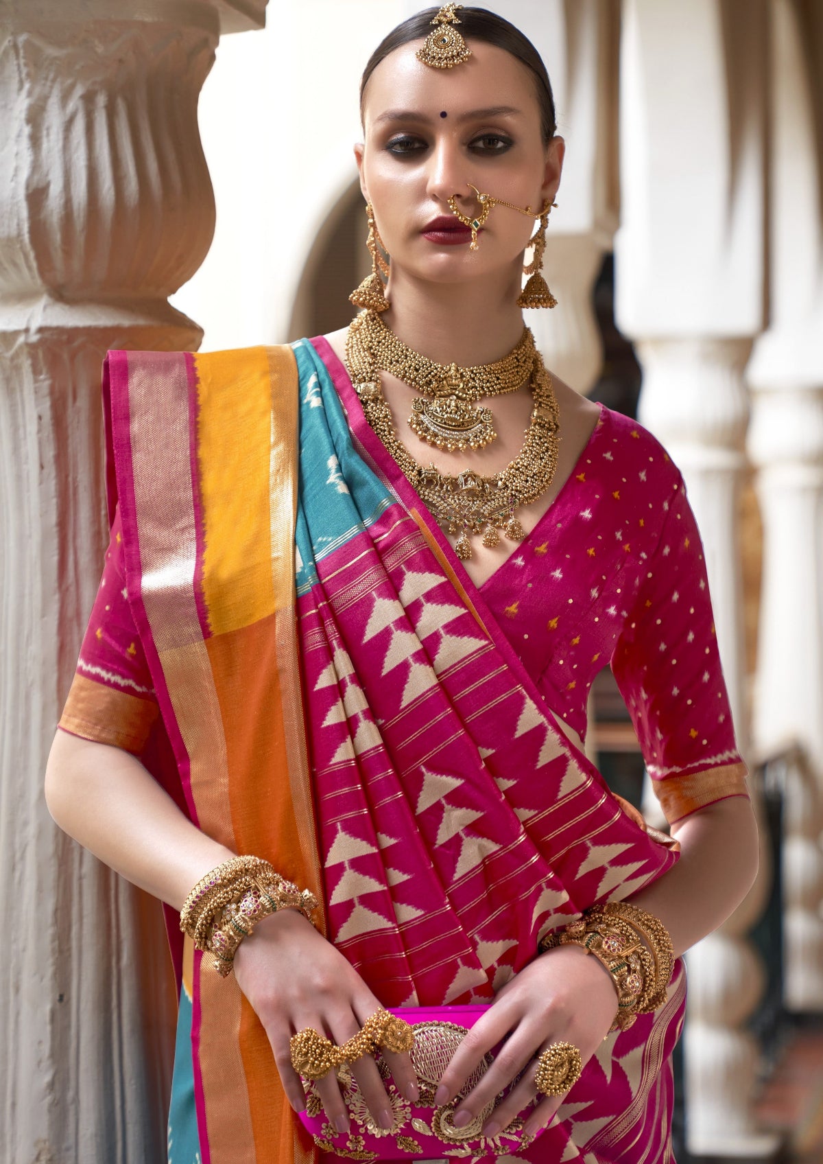 Rama Green Patola Silk Saree Online in India