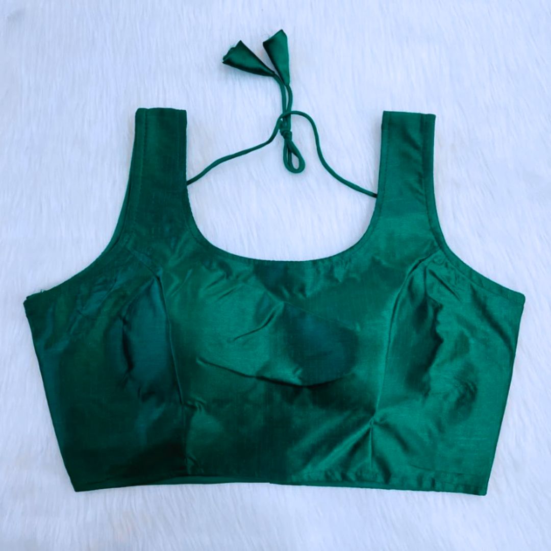Solid Color Regular Raw Silk Blouse