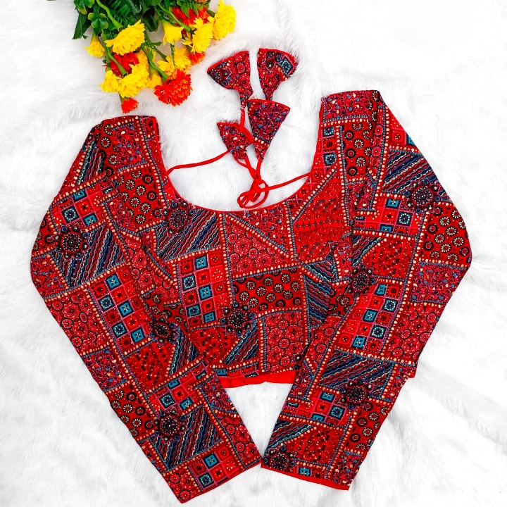 Nisha Long Sleeved Printed Rayon Blouse