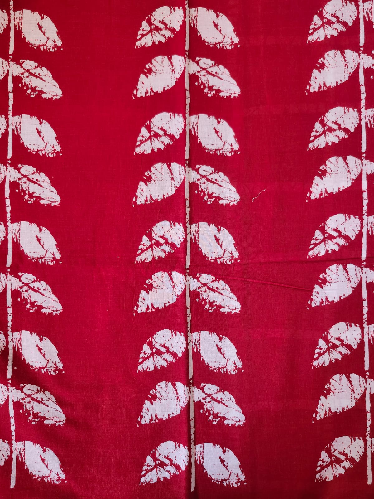 Red & White Handloom Cotton Mulmul Saree
