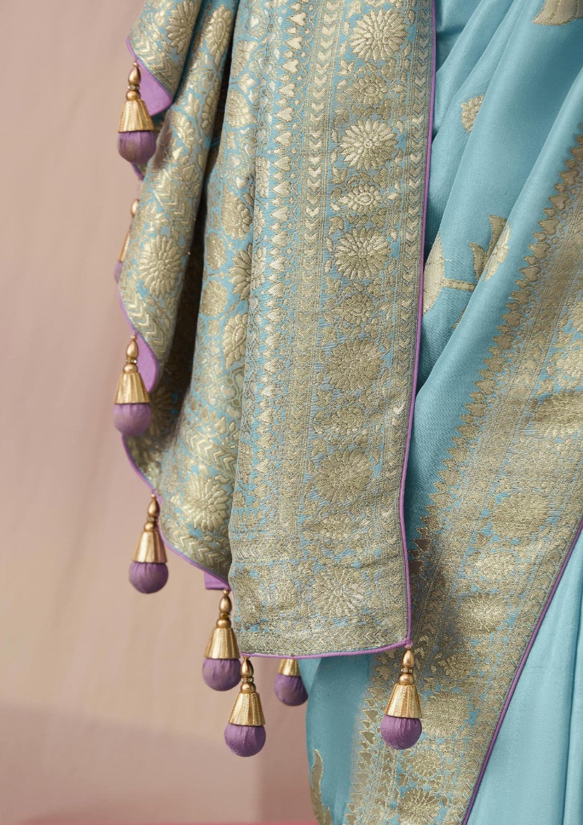 Sky Blue Banarasi Silk Saree online in India