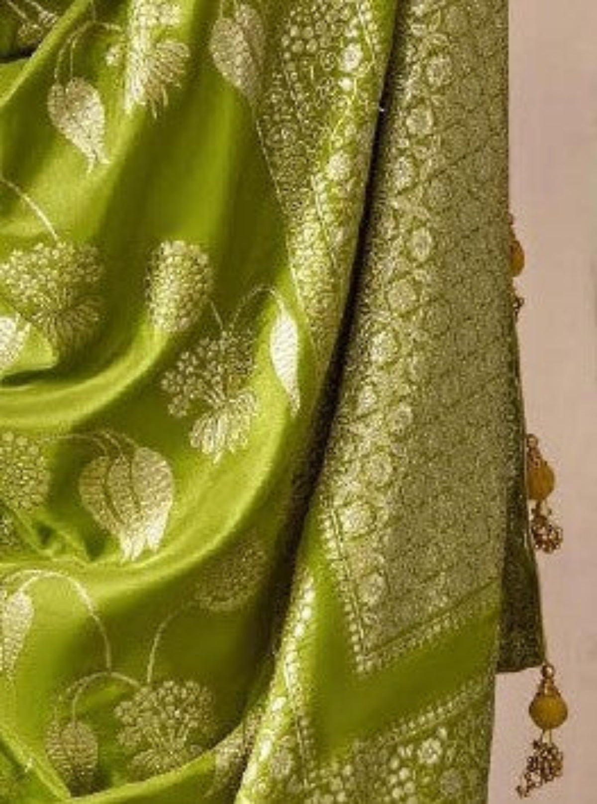 Mehendi Green Banarasi Silk Saree Online in India