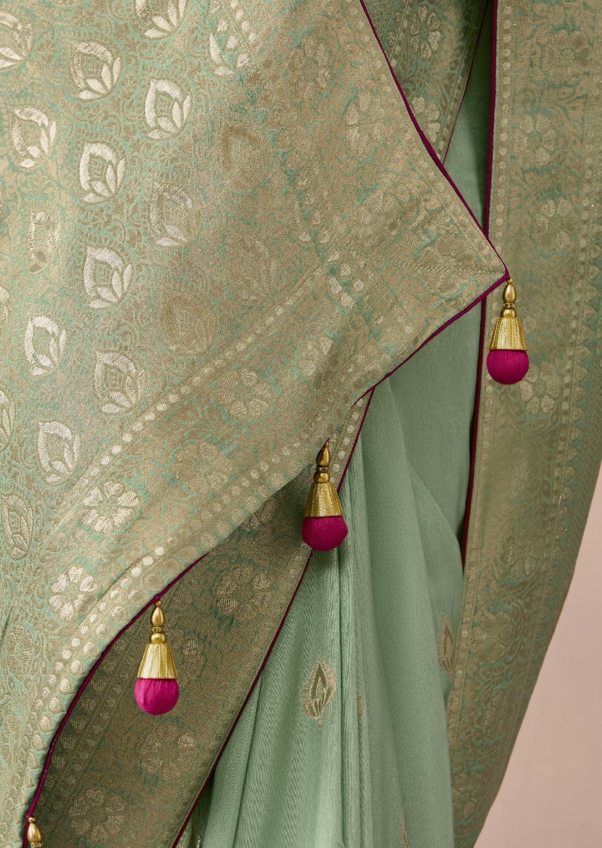Pista Green Banarasi Silk Saree Online in India
