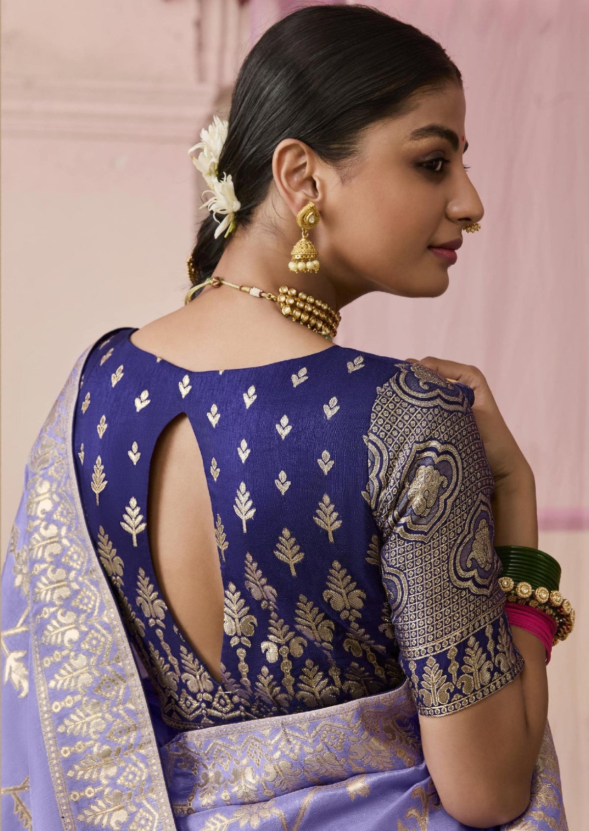 Purple Banarasi Silk Saree Online in India