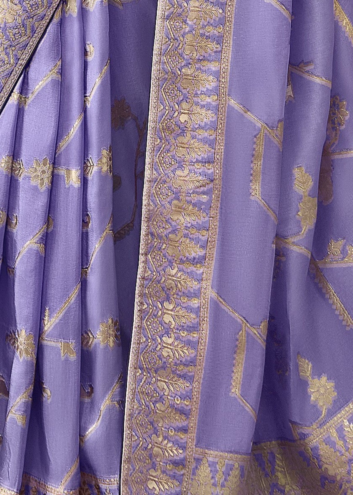 Purple Banarasi Silk Saree Online in India