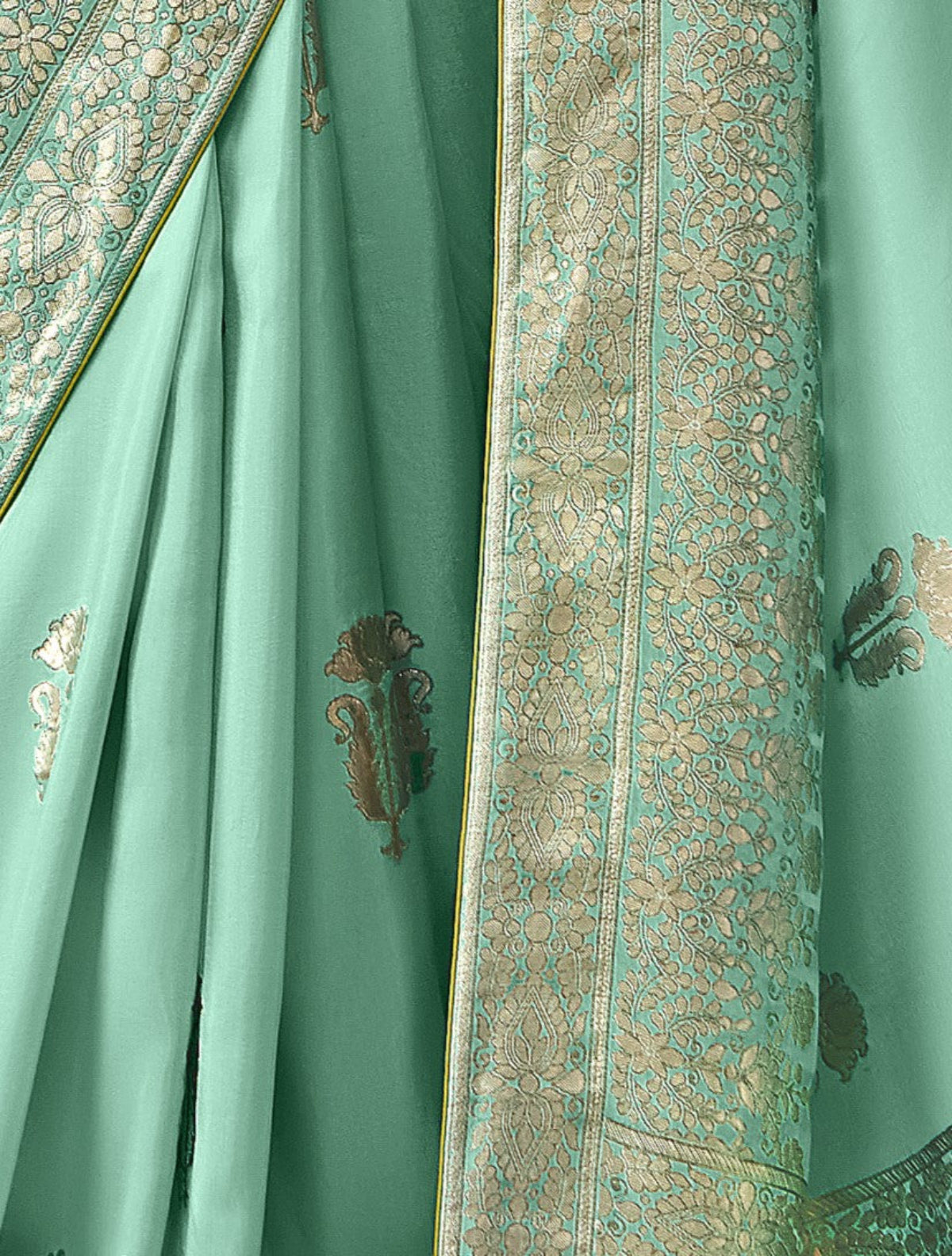 Sea Green Banarasi Silk Saree Online in India