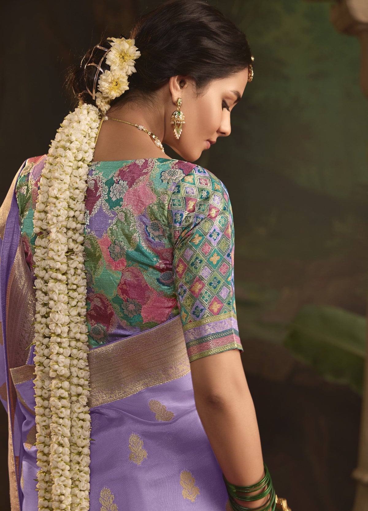 Purple Silk Saree With Designer Blouse Online in India
