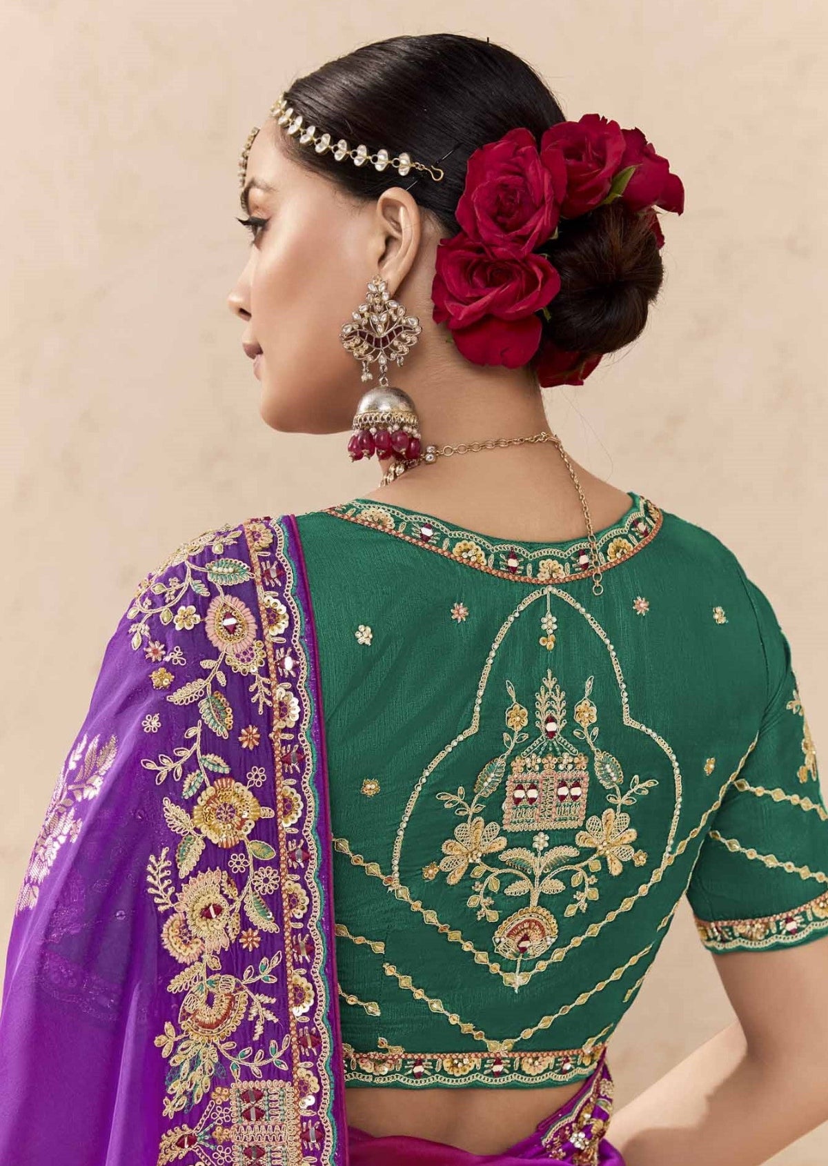 Ombre Purple Banarasi Silk Saree Online in India