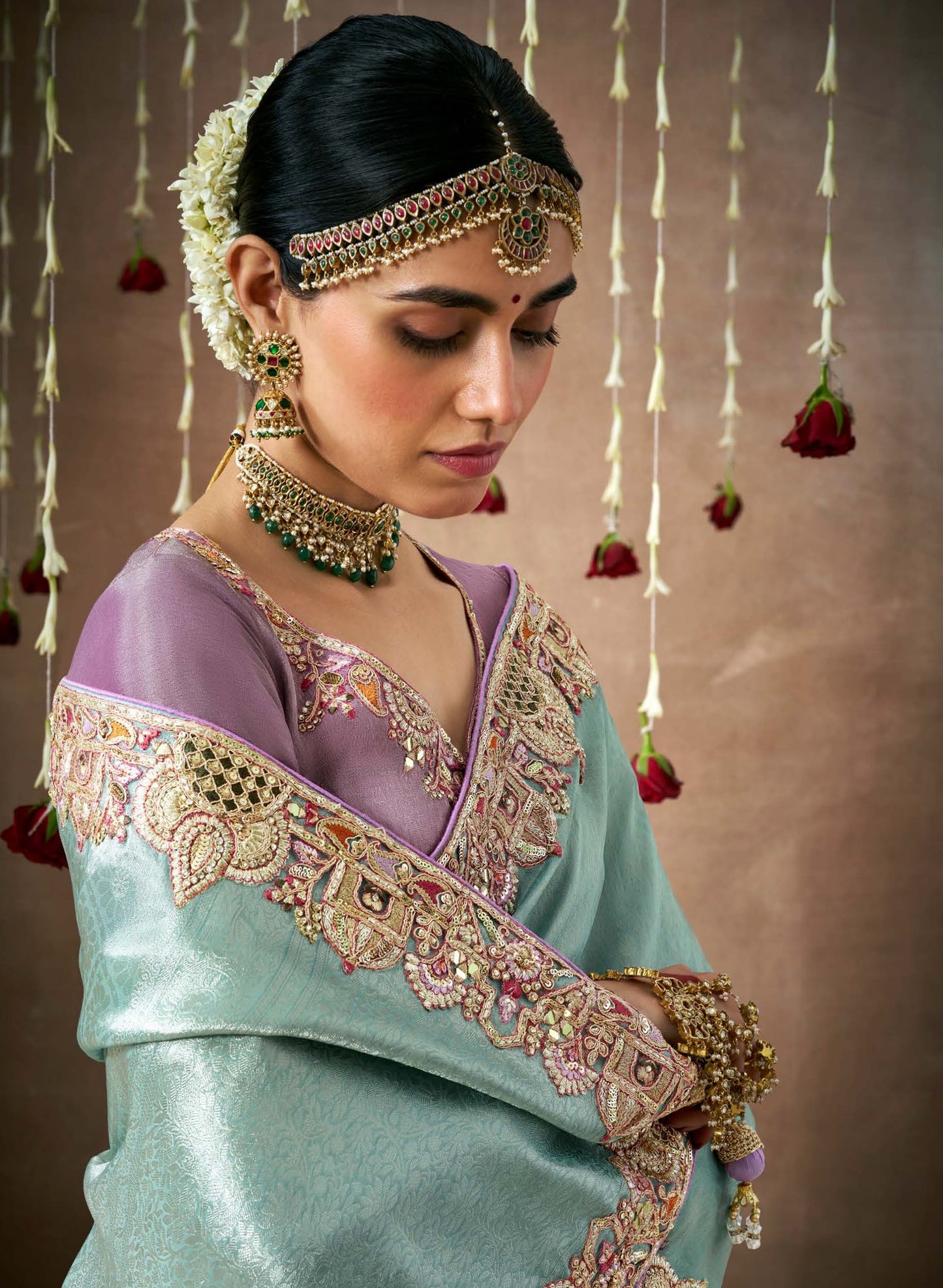 Shop Blue Bridal Banarasi Sarees online at STORI