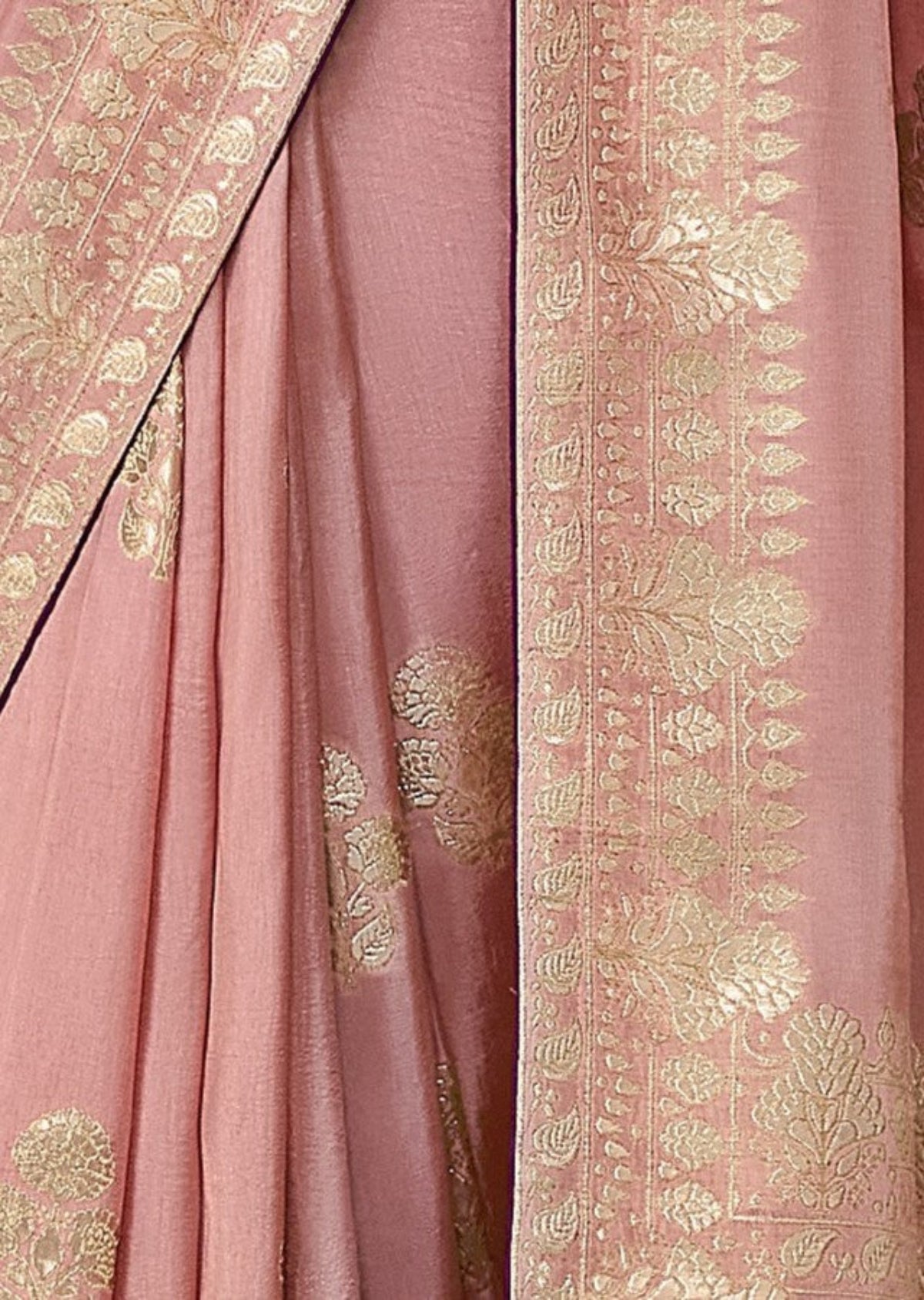 Rose Pink Banarasi Silk Saree Online in India