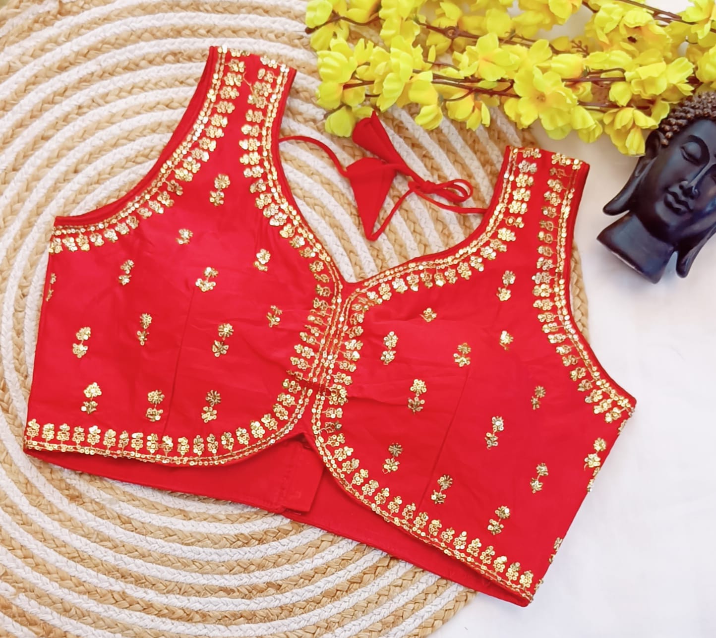 Embroidered Phantom Silk Blouse With Zari & Sequins Work