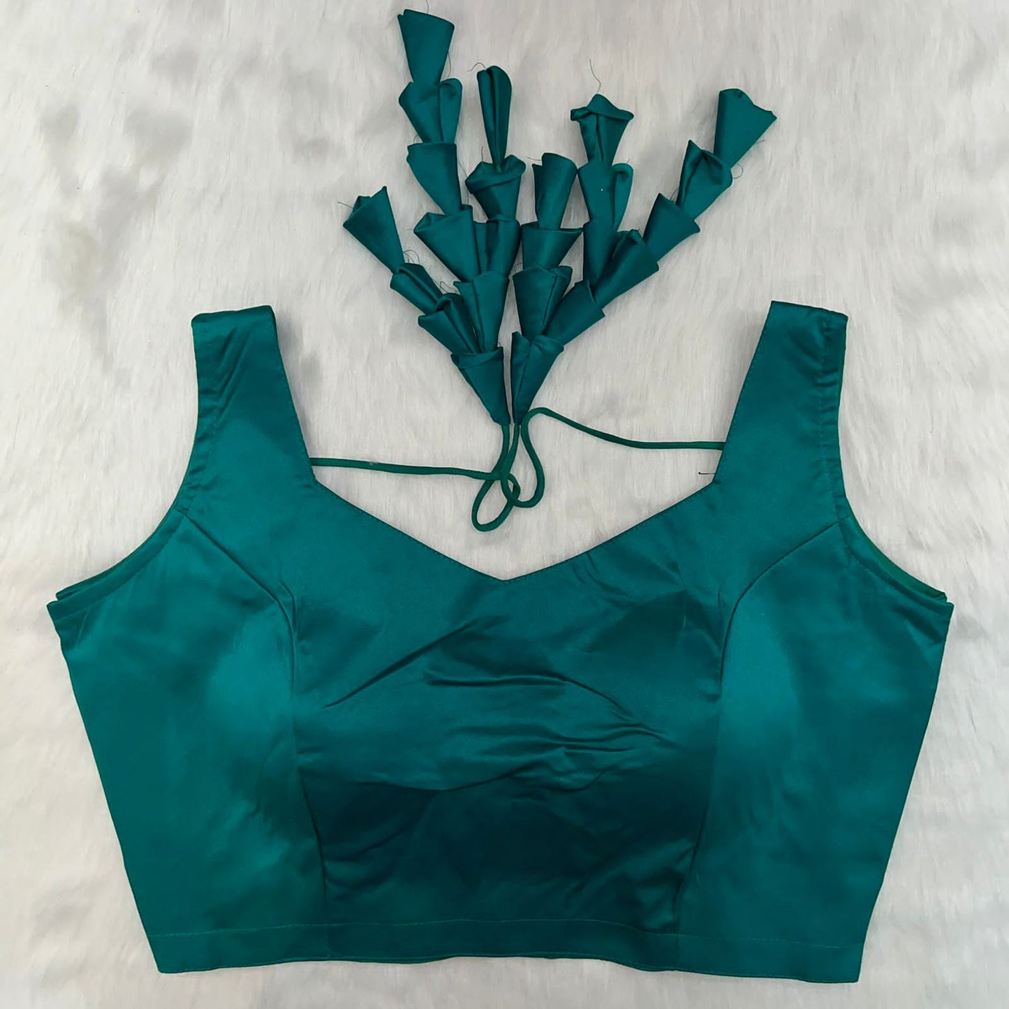 Satin Silk Blouse With Bunch Latkans