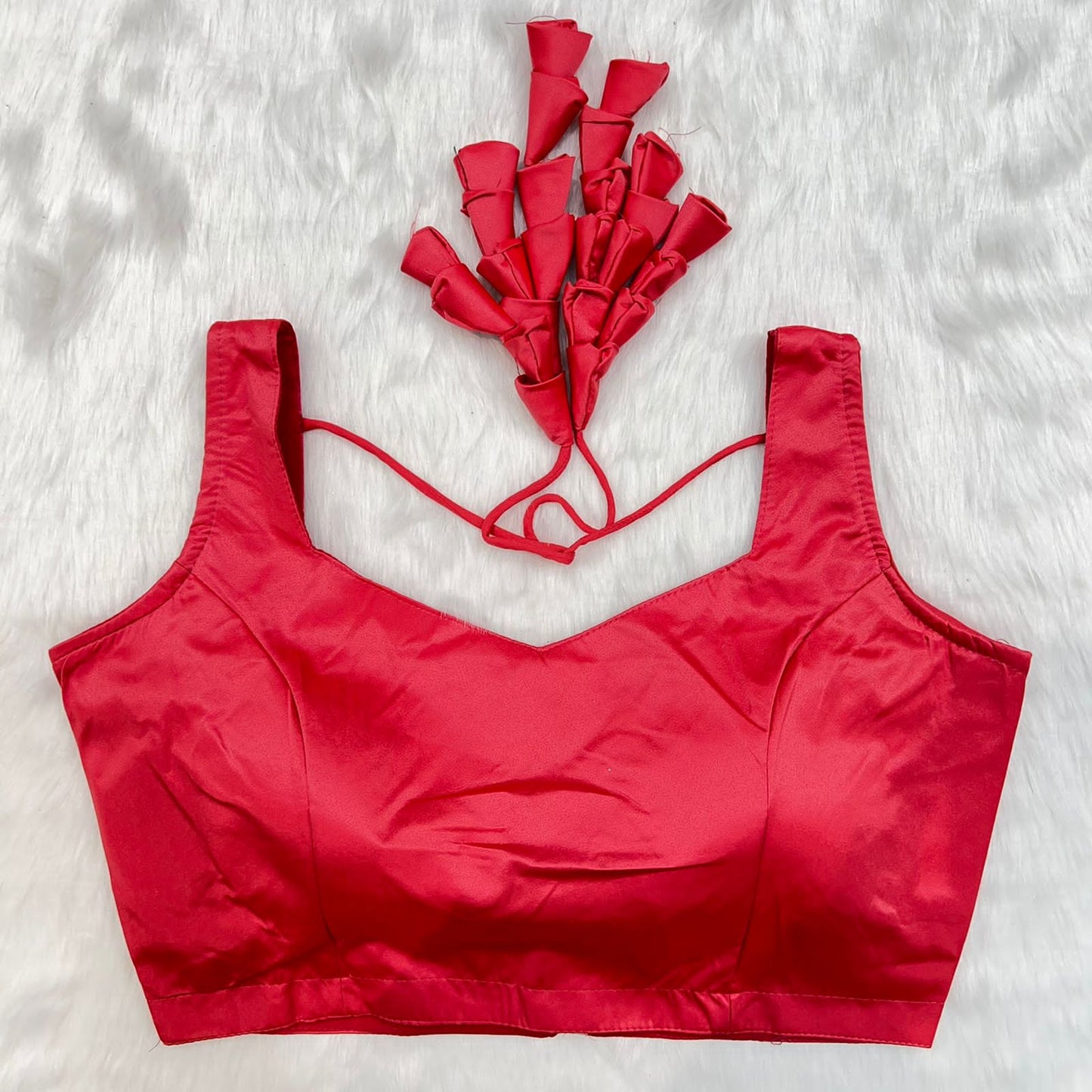 Satin Silk Blouse With Bunch Latkans