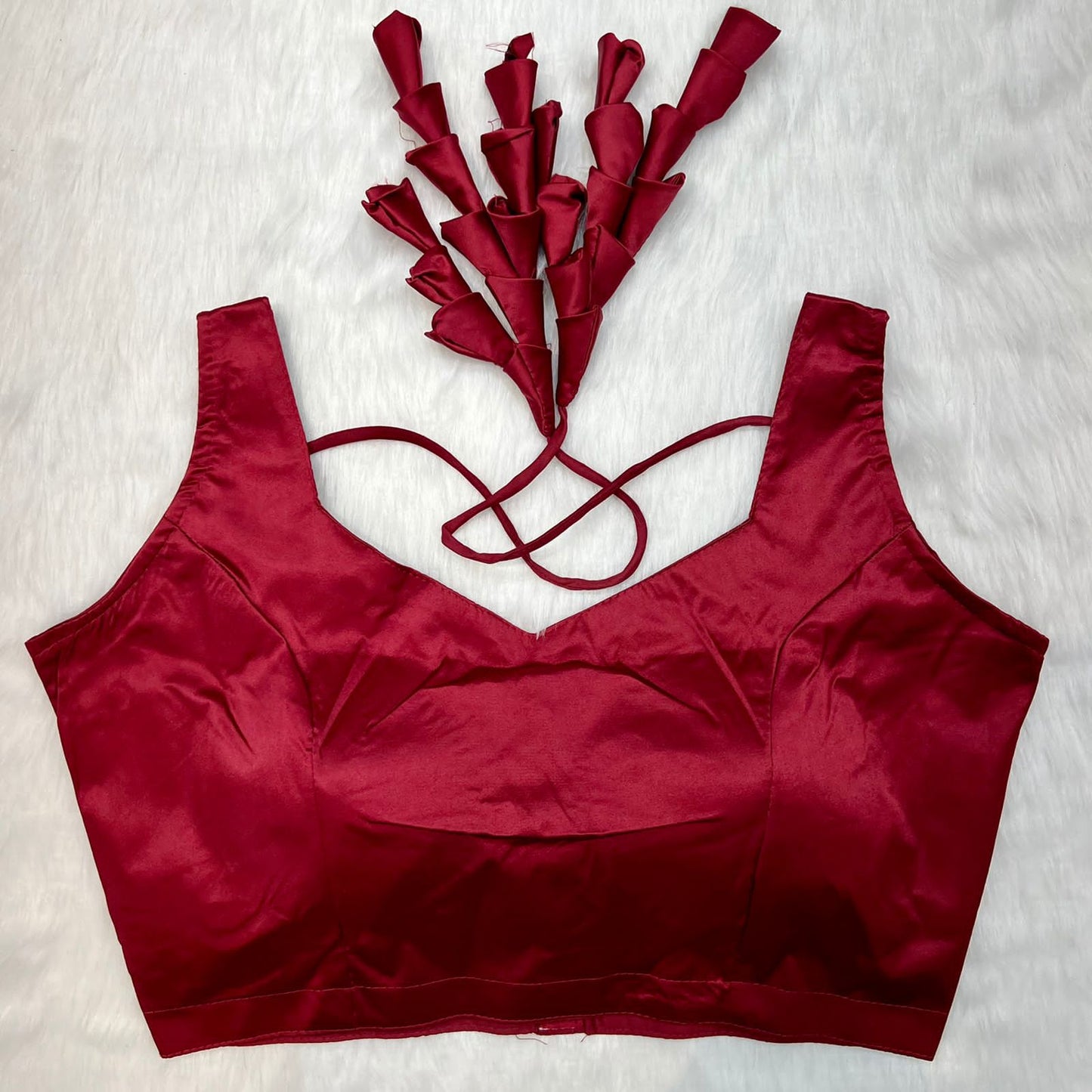 Satin Silk Blouse With Bunch Latkans