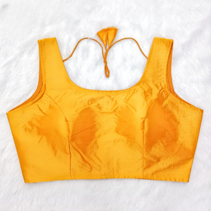 Solid Color Regular Raw Silk Blouse