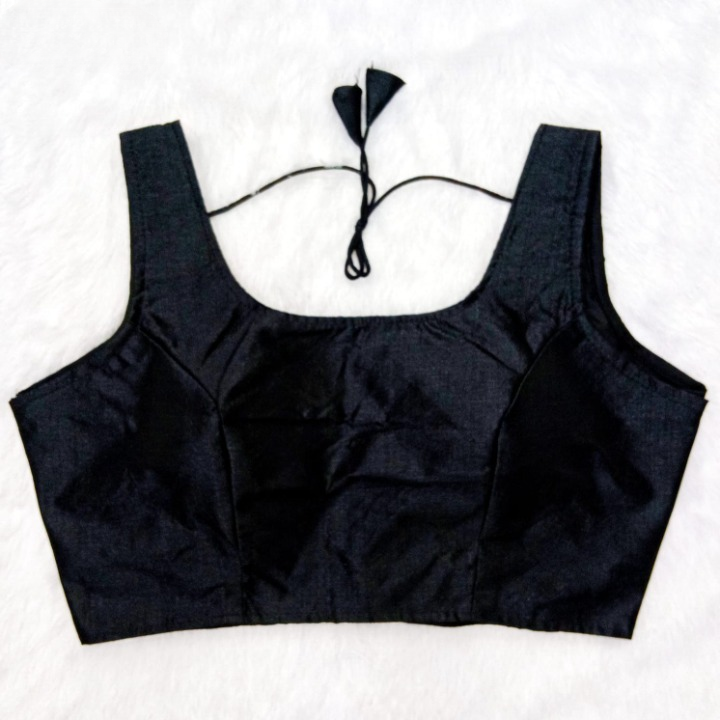 Solid Color Regular Raw Silk Blouse