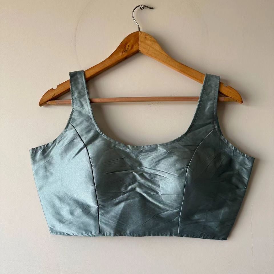 Best Satin Silk Single Color Seeveless Blouse Online in India – STORI
